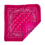 100% polyester 55 x 55 cm square paisley bandanna with stock pattern