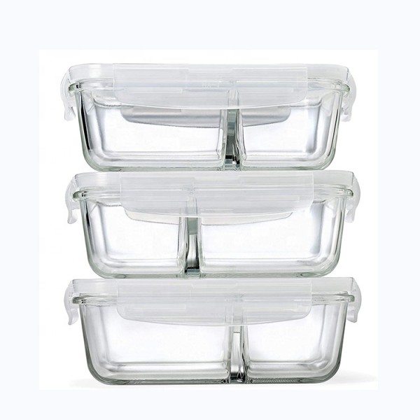 27oz 760ml microwave safe Glass Food box glass Meal Prep Containers with airtight Locking Lids