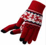 100% Acrylic Jacquard pattern winter keep warm Knitted Gloves