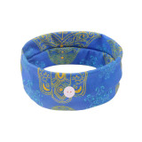 wholesale Bohemian style yoga Sweatband sport head band custom women nurse headband with button