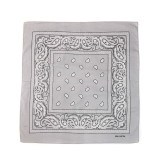 100% Cotton Light Purple Paisley Silk Screen Print Headwear Bandana 55x55cm Kerchief Cowboy Scarf