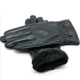 wholesale men's sheepskin leather gloves custom logo winter PU leather for women