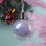 2021 Transparent Christmas Ornaments Clear Plastic Christmas Ball with Snow