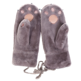 Women Winter Faux Fur Flip Cover Mittens Warm Soft Korean velvet Mittens for Women Gloves