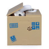 Manufacturer plastic brown paper coin box atm toy machine coin acceptor stealing mouse piggy bank