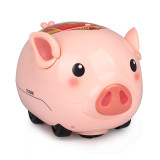 hot selling battery operated musical plastic toy red envelope pink pig shaped piggy bank for children