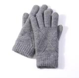 women winter wool gloves custom thick warm  knit touchscreen gloves