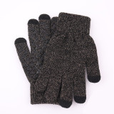 Custom Winter Anti-slip Touchscreen Knit Gloves For Men