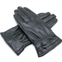 wholesale men's sheepskin leather gloves custom logo winter PU leather for women