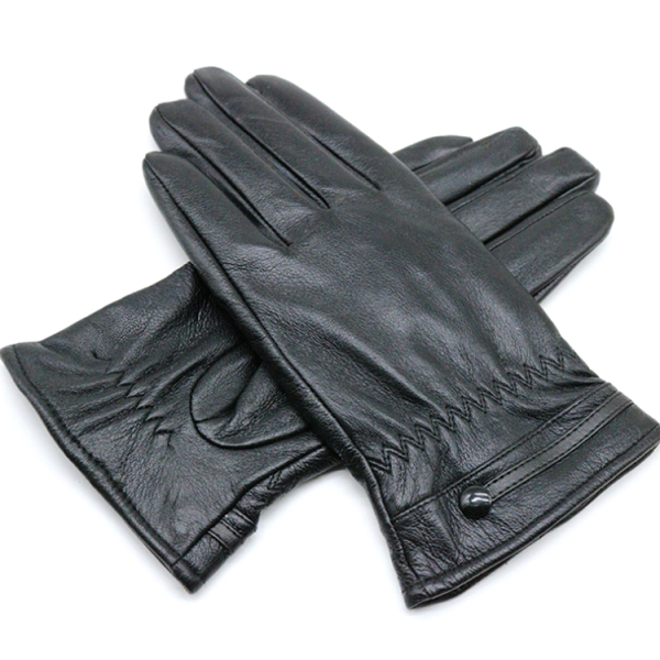 wholesale men's sheepskin leather gloves custom logo winter PU leather for women