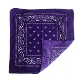 100% polyester 55 x 55 cm square paisley bandanna with stock pattern