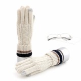 Knit Warm Thick Thermal Soft Comfortable Wool Lining Elastic Cuff Women Men Texting  Winter Touchscreen Gloves