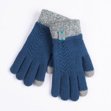 Custom Woven label Logo Winter Cold Weather Acrylic Touch Screen Men Gloves