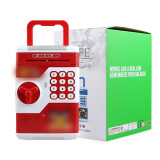 Plastic yellow portable trolley alcancia electronica mini atm electronic coin piggy bank safe box money for sale