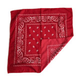 100% polyester 55 x 55 cm square paisley bandanna with stock pattern