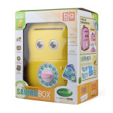 Plastic yellow blinking eyes password trolley cute coin banks electric musical mini safe deposit box bank atm machine