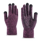 Custom Winter Anti-slip Touchscreen Knit Gloves For Men