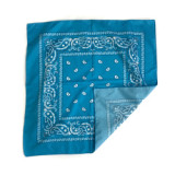 100% polyester 55 x 55 cm square paisley bandanna with stock pattern