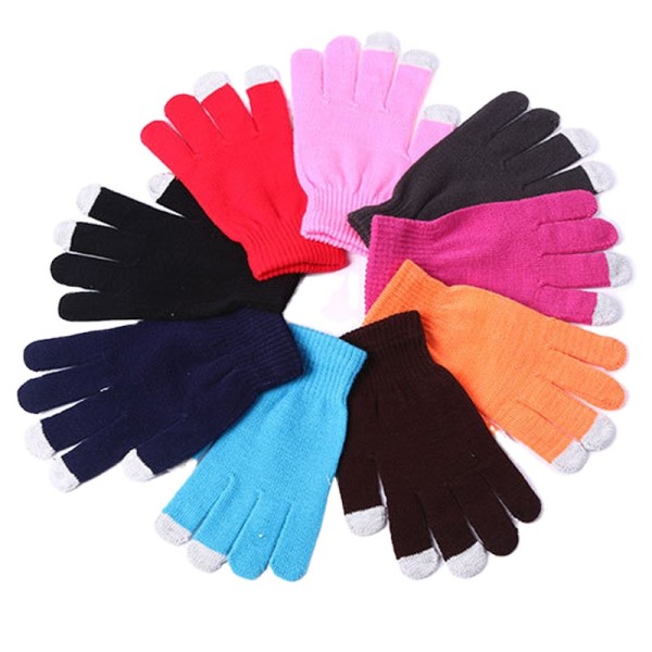 Custom Logo Unisex Winter Knit Glove Touch Screen Gloves