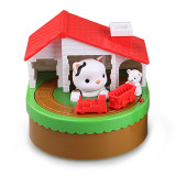 Loving design plastic music cat and mouse house piggy bank box electronic coin saving money box