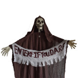 200cm Halloween Banner Holder Decoration Halloween Creepy Hanging Skeleton with Led Light