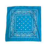 100% polyester 55 x 55 cm square paisley bandanna with stock pattern