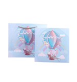 Lovely pink color full printing kids gift bottle set packing box with bag