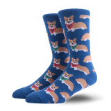 2021 New Arrival Happy Socks Men Dog Cat Shark Owl Harajuku Novelty Street Wear Funny Socks Men Cotton Long Socks