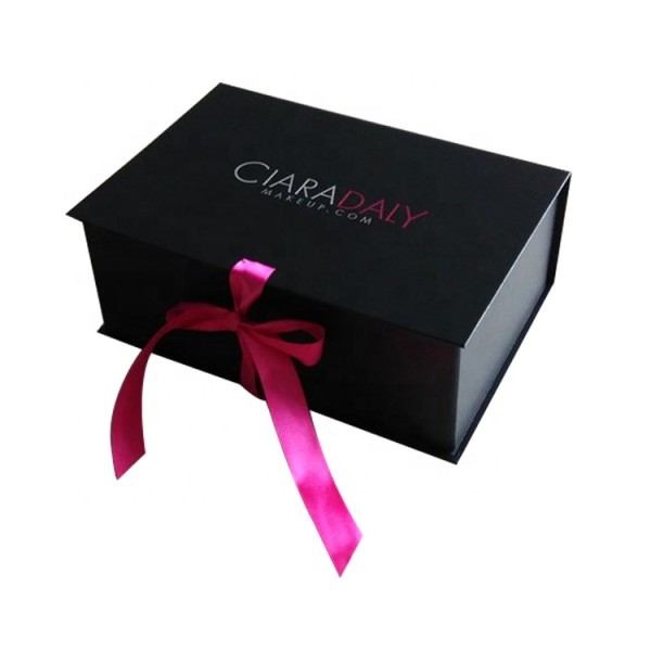 Luxury black paper gift box packaging custom paper gift box