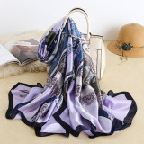Hot 100% Silk Crepe Satin Scarf Shawl European Turkish Women Fashion Silk Scarves And Shawls 90x180