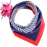 New 50*50 Elegant Spring Women Multifunction Hair Tie Headwear Design Retro Neckercief Printed Square Silk Scarf