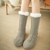Autumn And Winter Fuzzy Thickening Women Socks Velvet Floor  Adult Home Slippers Socks Warm Sleeping Socks