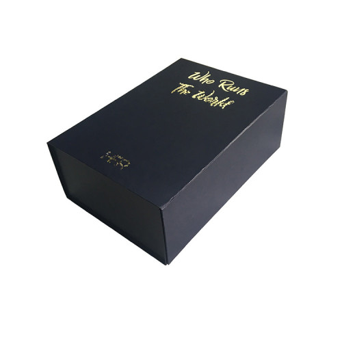 Navy dark blue color full printing magnet luxury folded shoe packing box for big brand
