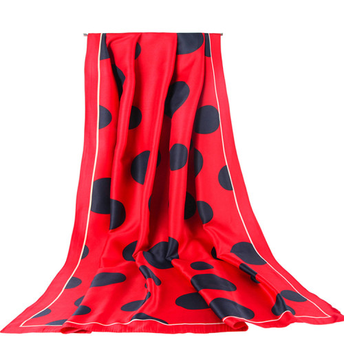 Wholesale 2021 New Style Fashion Gift Beach Scarf Women Dot Pattern Print Silk Scarf 90x180