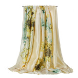 New Silk Scarves Women Foulard 180*90cm Long Head Scarf Ladies Shawl Wrap Muffler Bandanna Female Printed Hijab Scarves