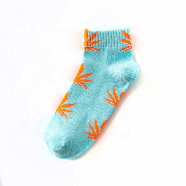 High Quality Comfortable Hemp Leaves Unisex Happy Thick Cotton Bamboo Sport Ankle Socks