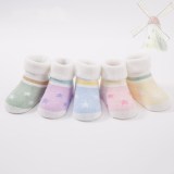 Autumn And Winter New Baby Socks Cartoon Newborn Cotton Socks Thick Fuzzy Children's Terry Socks 0-1-3 Years Old