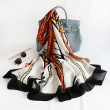 2020 New Design Long Sublimation Print Pattern Scarves Silk Women Soft Comfortable Silk Scarf