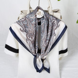 women 40 Colors Cashew Paisley Pattern Square 70*70cm Soft Silk Scarf  Luxury Floral Print Silk Scarf