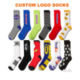 Private label Sports Men Socks Cotton Print Women Knit Socks Embroidered Thick Bamboo Work Custom Embroidered Cotton Socks