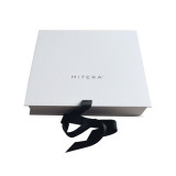 Free Risk Classical Forever Simple White With Black Foil Logo Plain Ribbon Folding Box