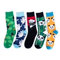 2021 New Arrival Happy Socks Men/Women Fashion Casual Funny Long Sock Panda Animal Pattern Cotton Skateboard Socks