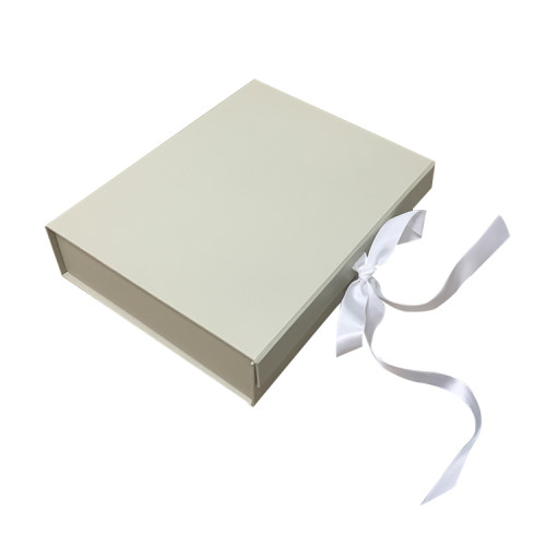 Luxury Custom Logo Folding Magnetic Closure Black Paper Flat Packing Clothing Gift Box With Ribbon