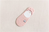 2021 Spring Summer Women Socks Solid Color Cartoon Embroidery Fashion Wild Shallow Mouth Invisible Socks Felmen Slipper Socks