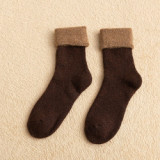 women's winter new wool socks thick tube plus velvet to keep warm socks Japanese sleep floor winter snow socks factory direct