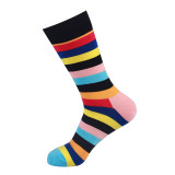 Men's Fun Dress Socks Colorful Stripe Funny Novelty Crazy Crew Socks Packs with Cool Argyle Pattern