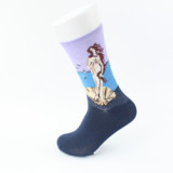 Custom High Quality Happy Style Retro Fashion 3D Art Oil Painting Cotton Men Funny Socks