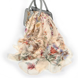 Silk Chiffon Scarf Ladies Long Large Size Shawls Fall Winter Women Neck Scarves Silk Organza Shawl
