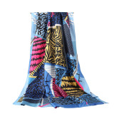 Wholesale 2021 newest stain silk neck scarf fashion luxury colorful shawl women long silk scarf wrap