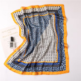 Leopard stripe point geometric color matching women small art square silk scarf